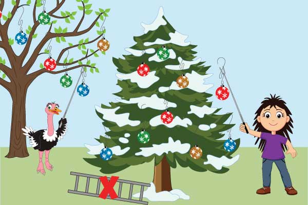 DON'T FALL OFF A LADDER HANGING CHRISTMAS ORNAMENTS